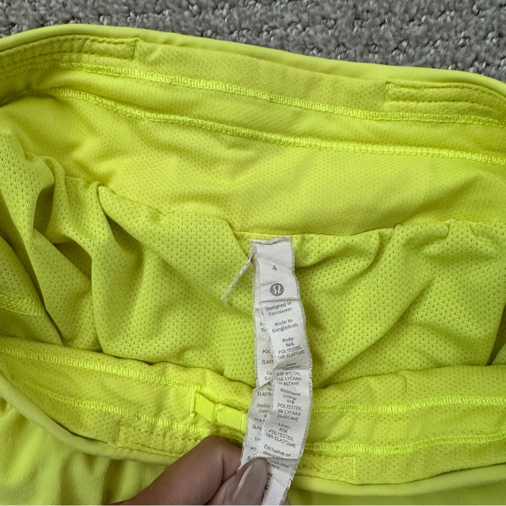 Women's Neon Yellow Athletic Shorts - Picture 5 of 5